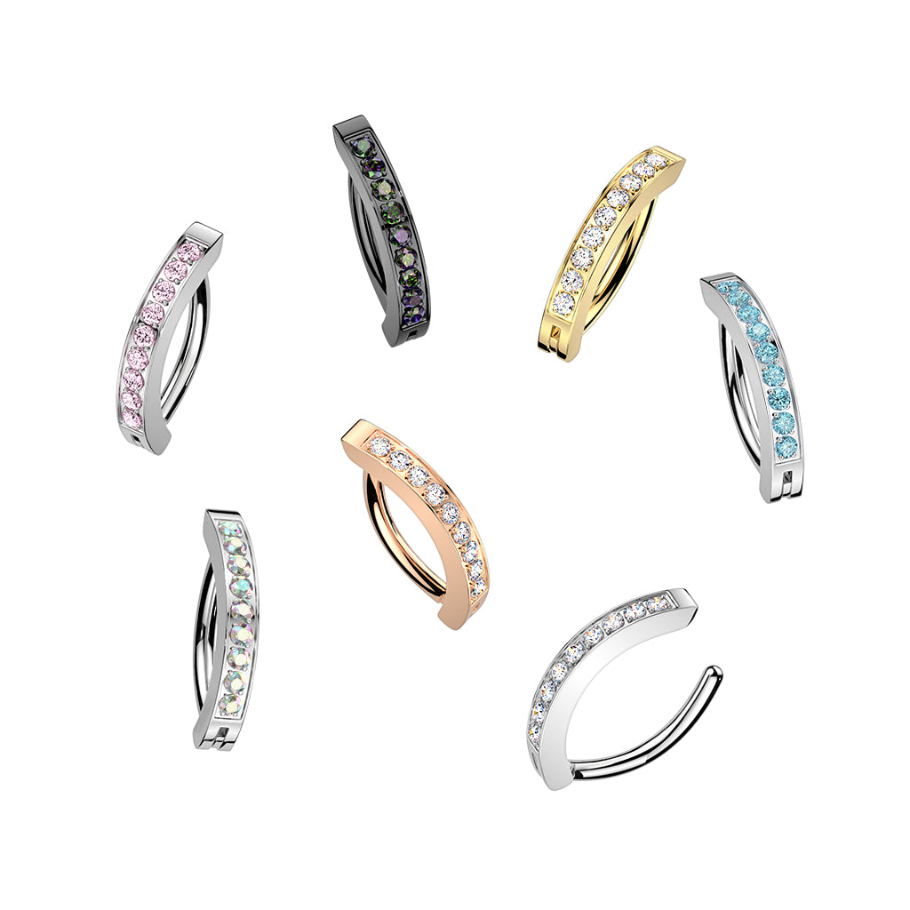 16 gauge titanium hinged clicker cartilage earring aurora gem