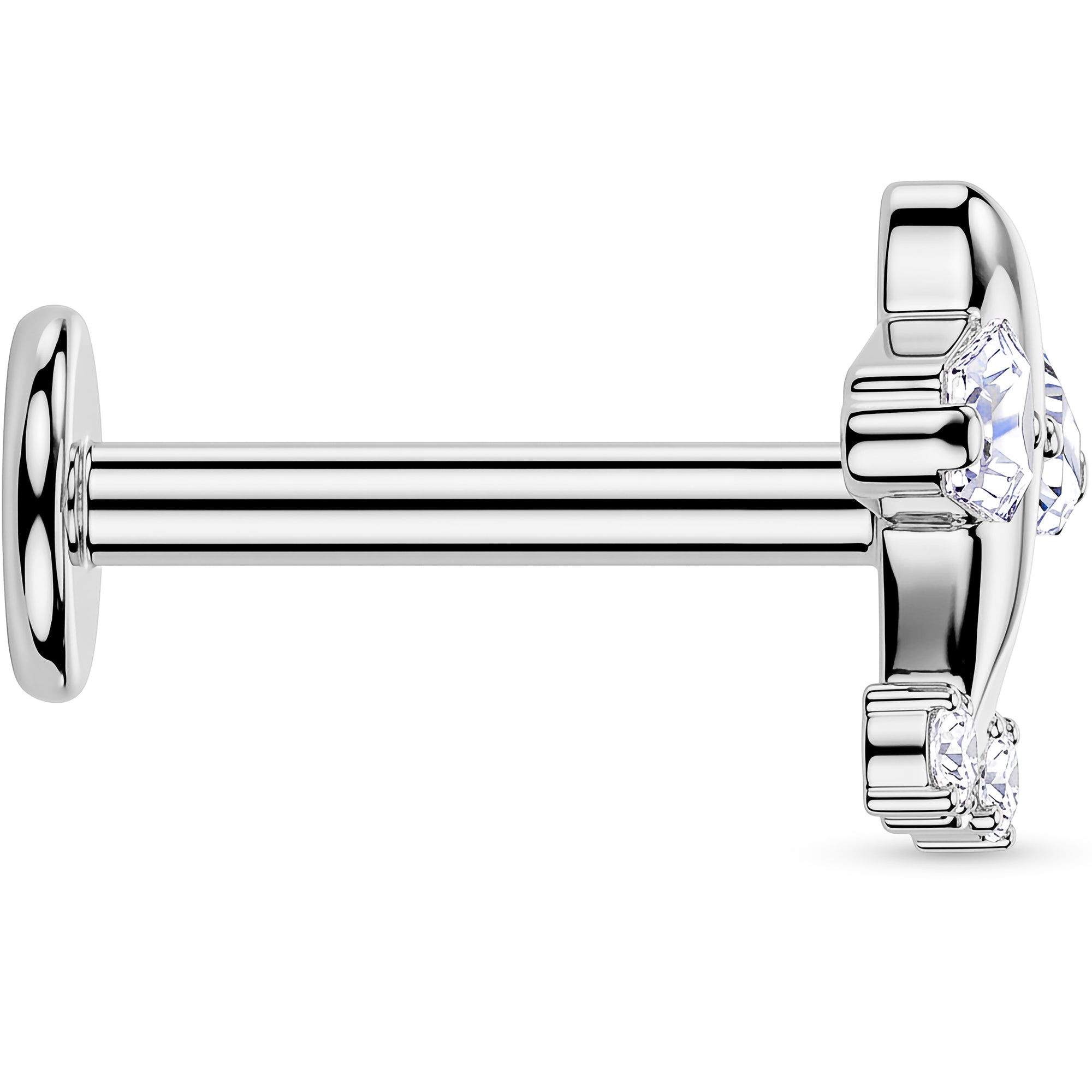 18G Implant Grade Titanium Threadless Push In CZ Airplane Flat Back Earring