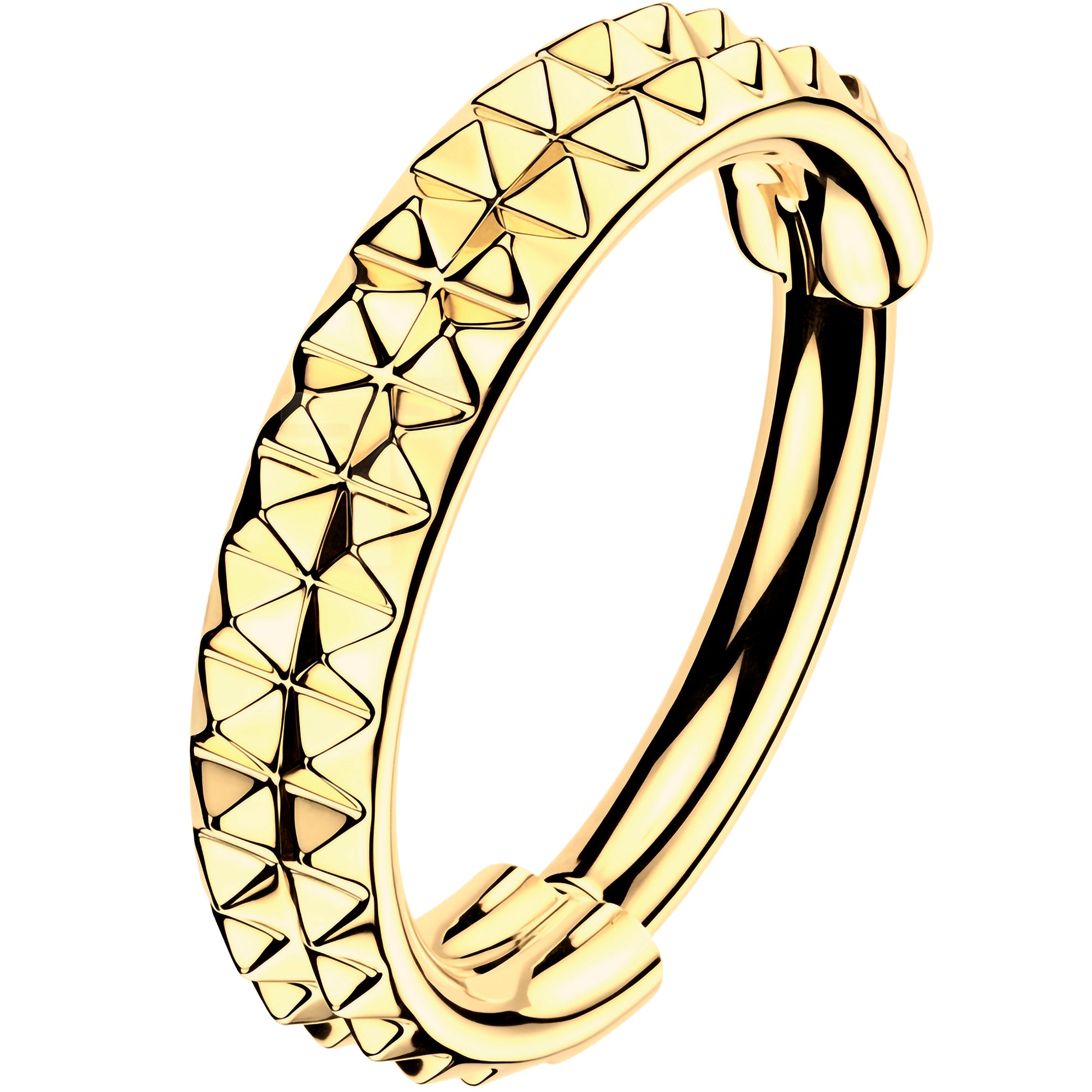 Implant Grade Titanium Hinged Segment Pyramid Hoop Earring