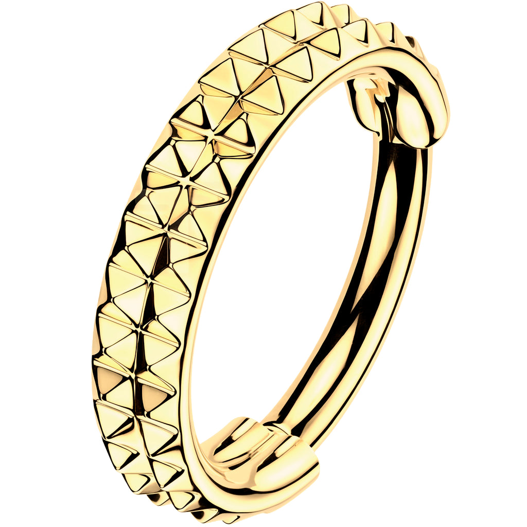 Implant Grade Titanium Hinged Segment Pyramid Hoop Earring