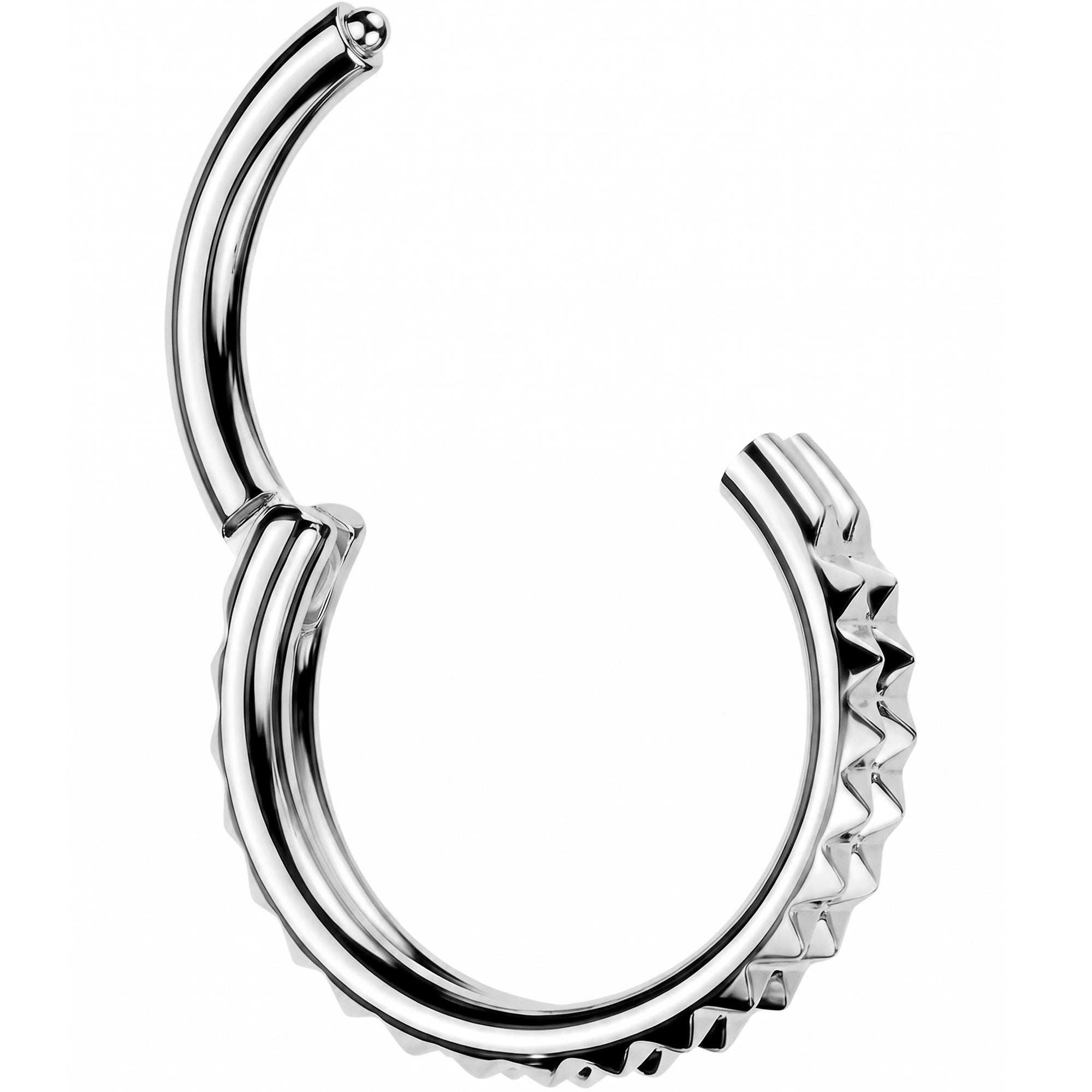 Implant Grade Titanium Hinged Segment Pyramid Hoop Earring