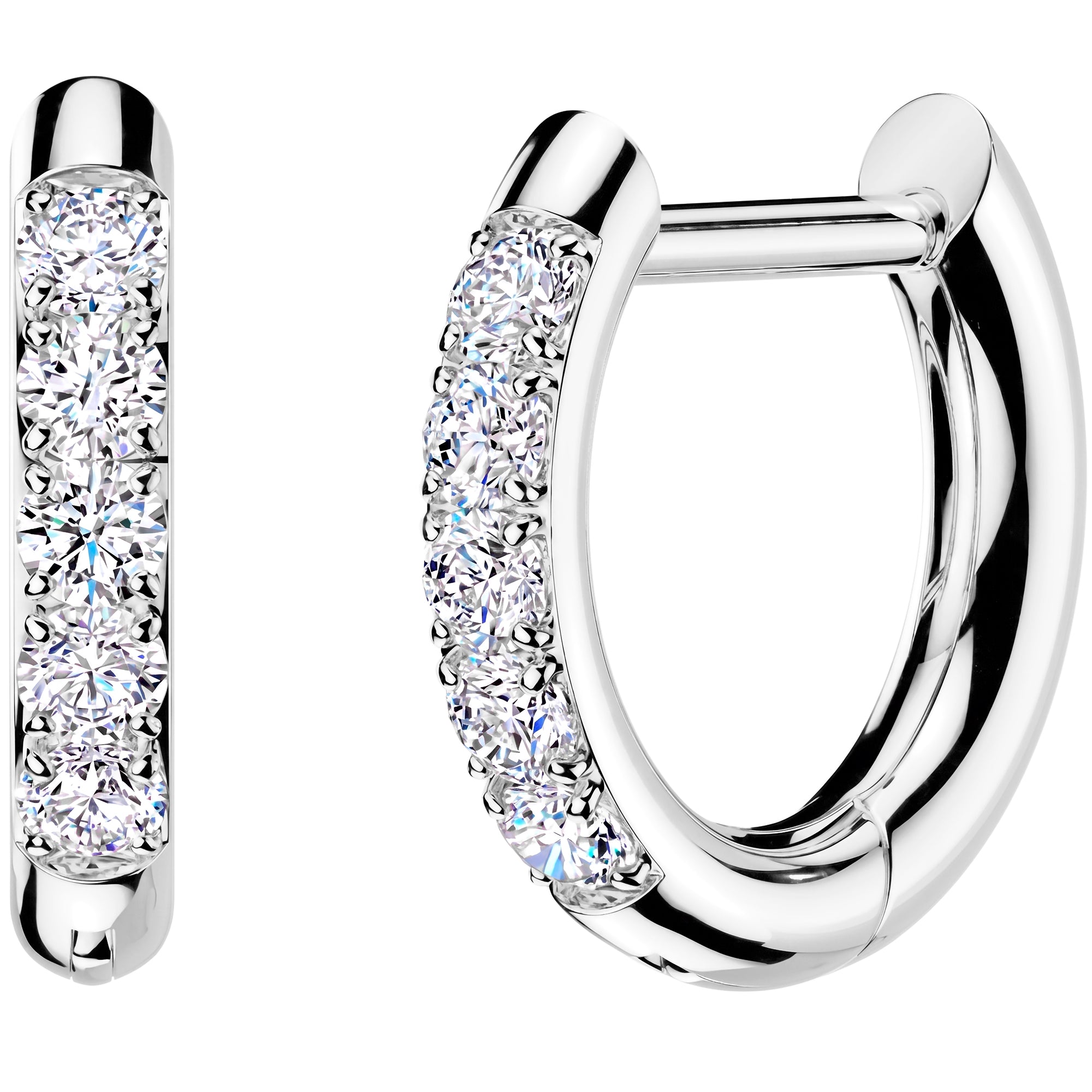 CZ Glam Hinged Hoop Earrings – 18G Surgical Steel Sparkle Hoops