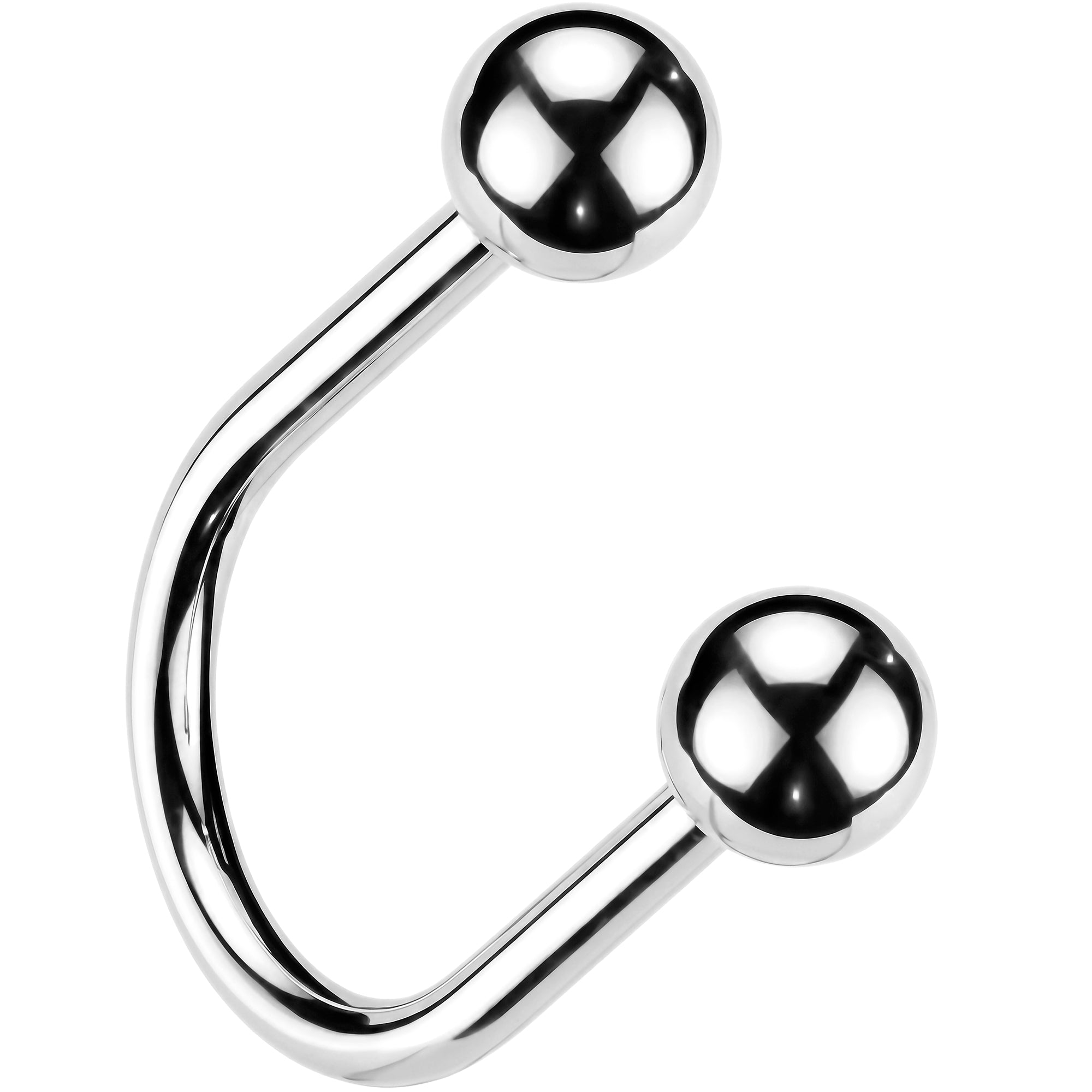 Titanium Ball Top U-Hoop Earring – 18G 5/16 Threadless Push-In