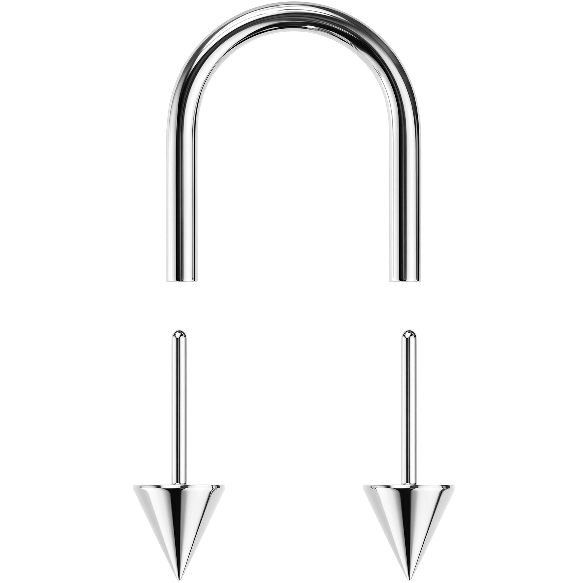 Titanium Push In U Hoop Tragus Helix Cartilage Earring with Spike