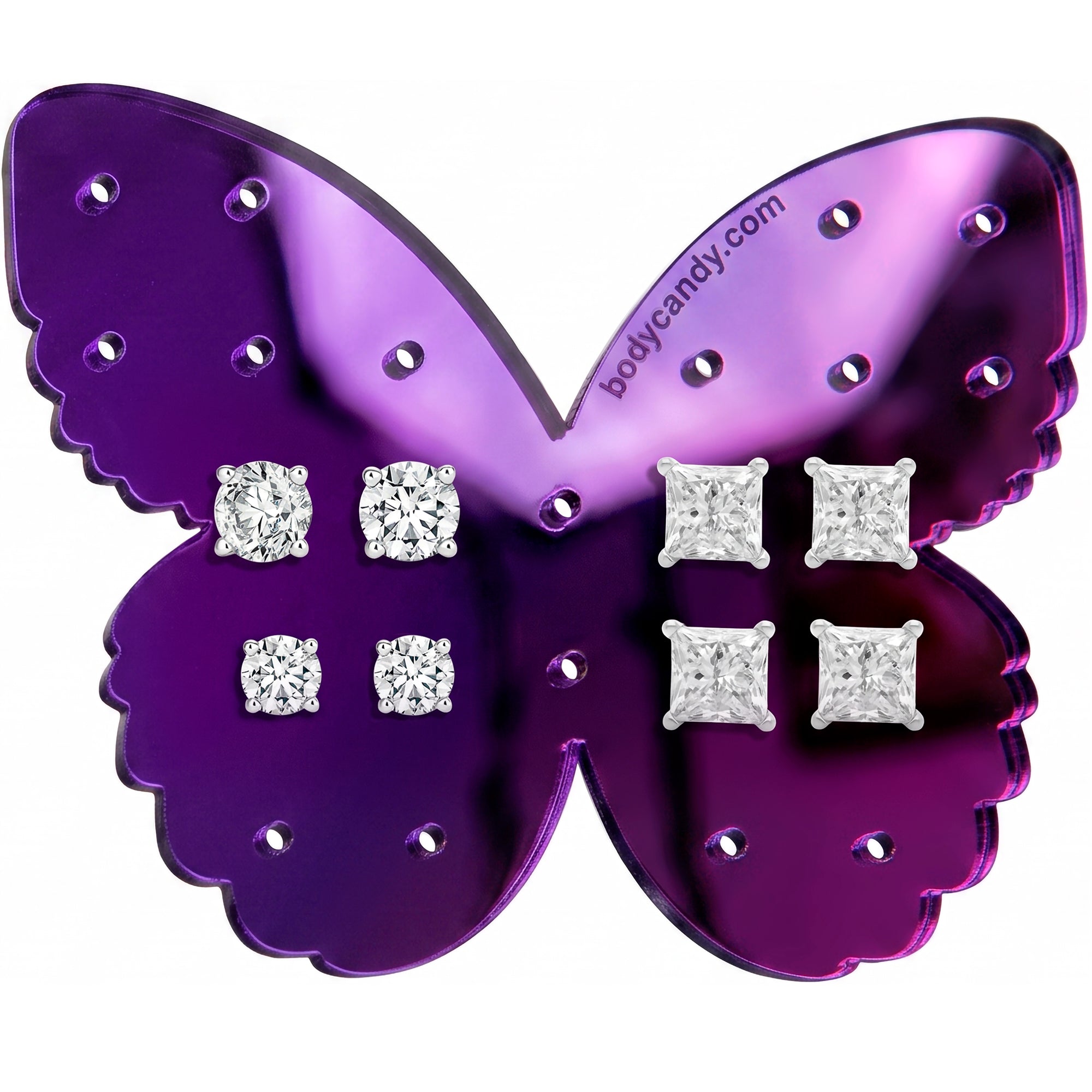 Purple Butterfly Travel Flat Back Earring Palette