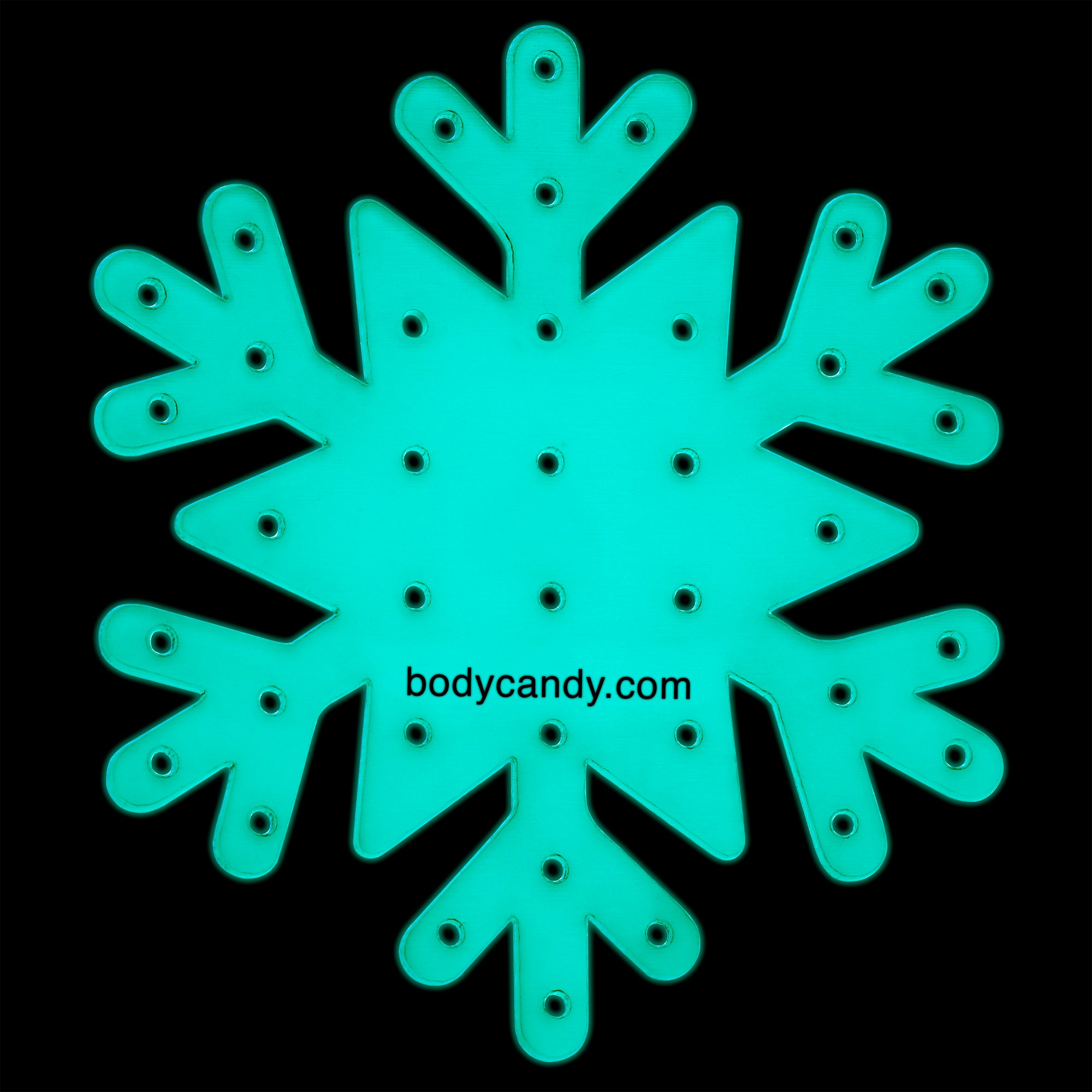 Snowflake flat back earrings with glow in the dark feature