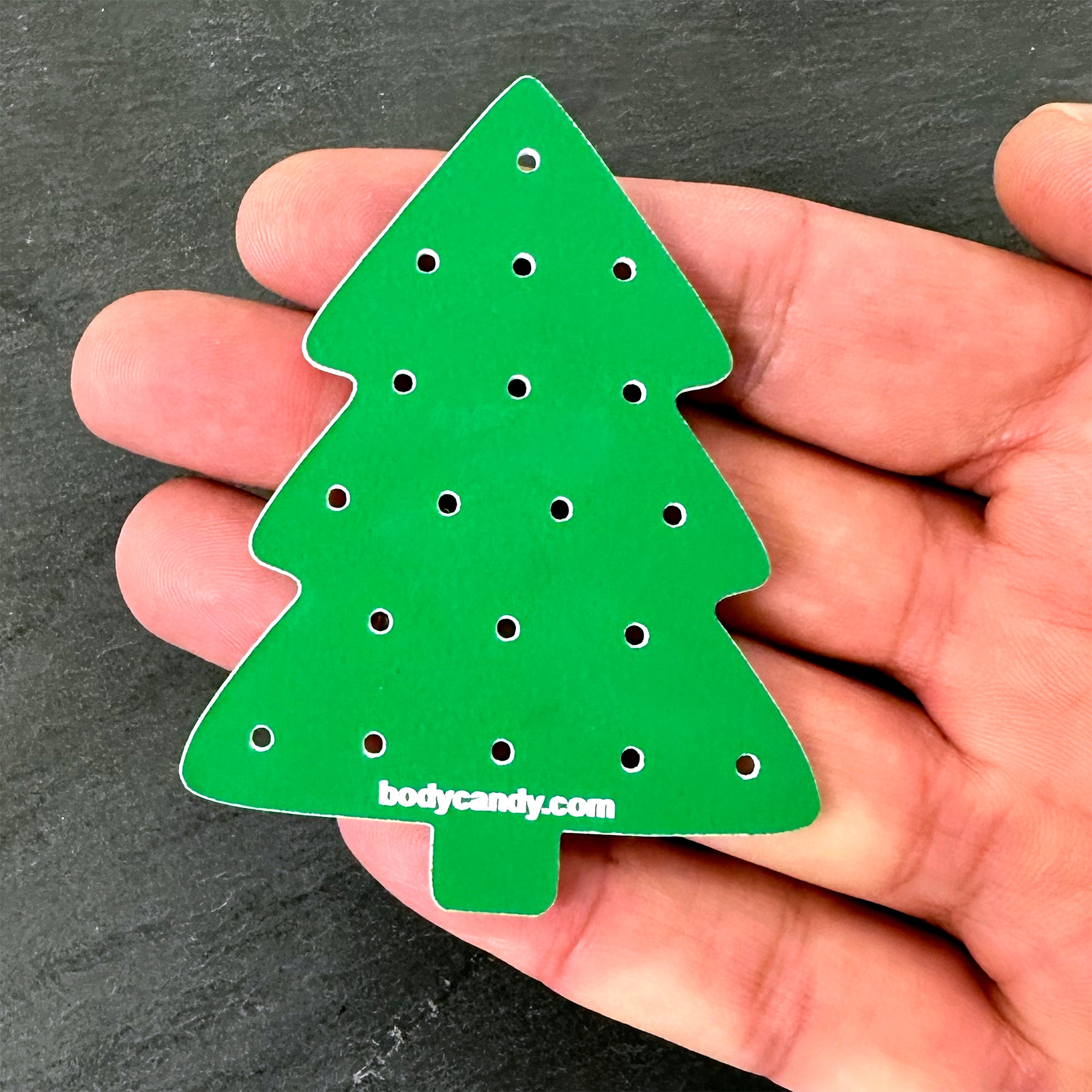Compact Christmas tree earring palette for travel