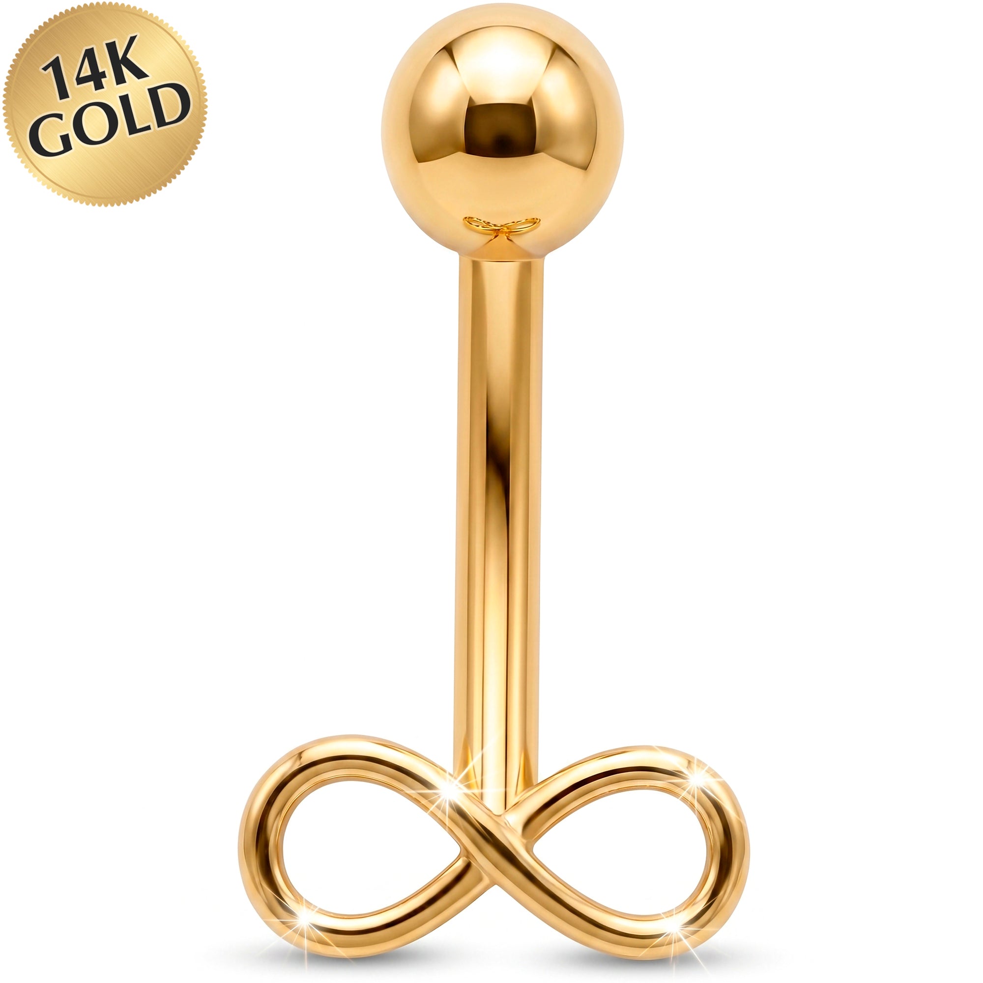 14k Gold Belly Piercing Jewelry - Eternal Infinity Belly Ring