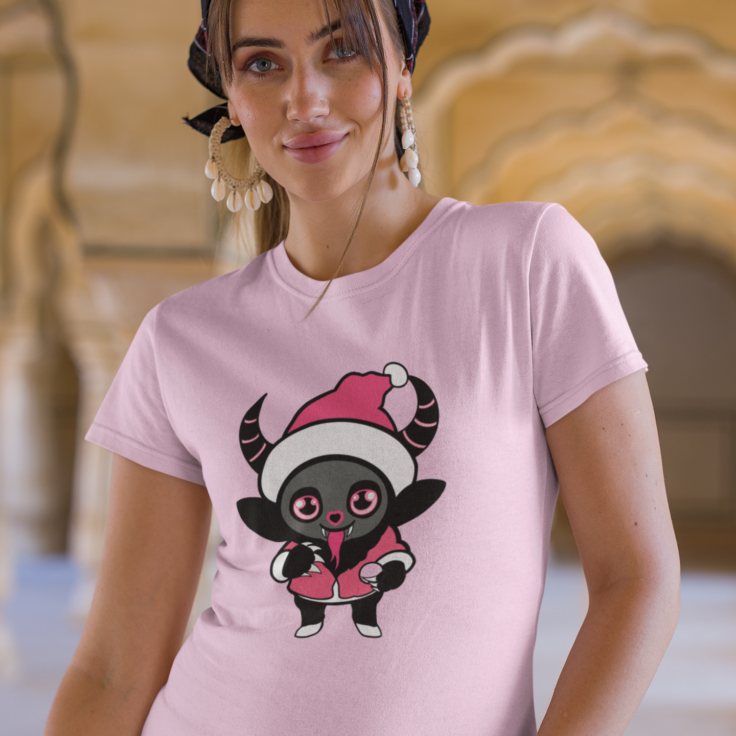 Holiday Krampus Cutie Pink Tee Shirt