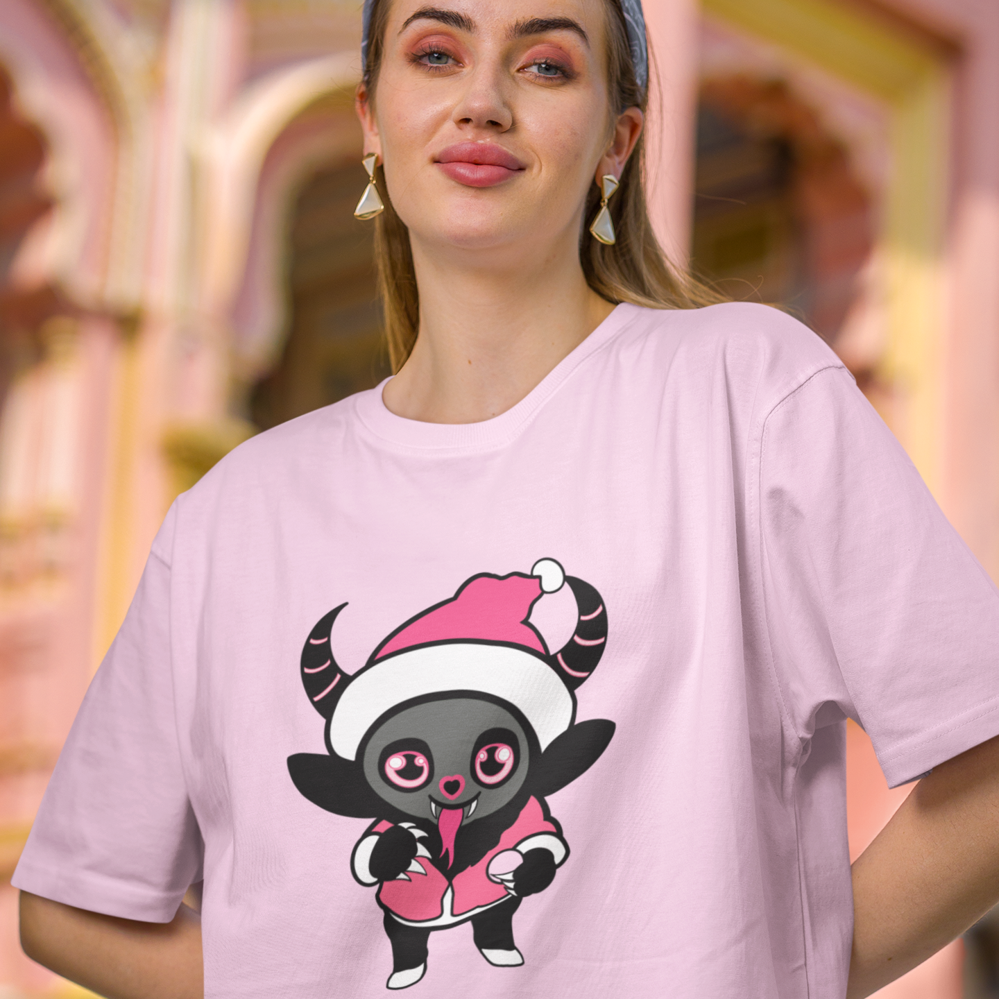 Holiday Krampus Cutie Pink Tee Shirt