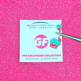 Sydney Belle Girlfriend Collection Sweet Happy Cupcake Pink Blue Double Mount Belly Ring