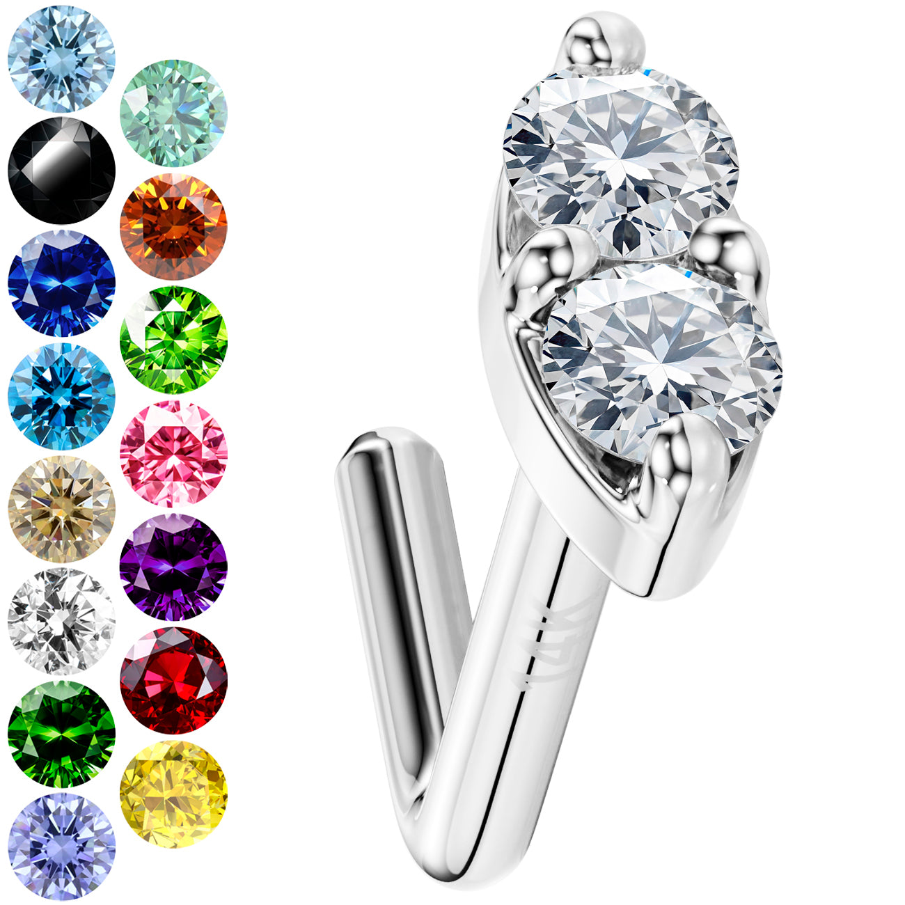 14K Gold Nose Ring with Customizable Marquise