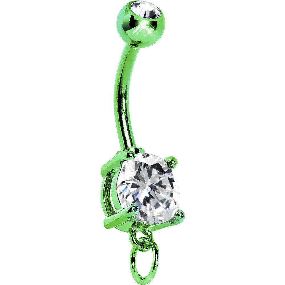 Green Anodized TITANIUM Zirconia ADD ON CHARM Belly Ring