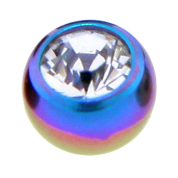 Rainbow Titanium Gem Threaded 5mm Replacement Ball