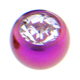 Purple Titanium Gem Threaded 5mm Replacement Ball