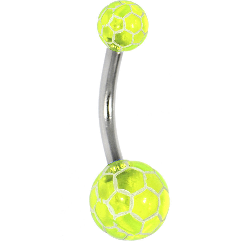 Green PREMIER Soccer Ball Banana Belly Ring