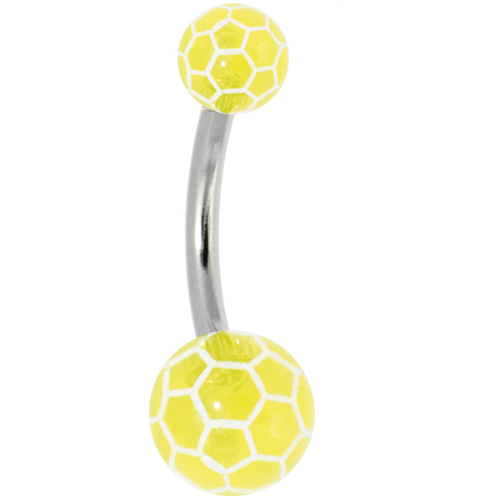 Yellow PREMIER Soccer Ball Banana Belly Ring