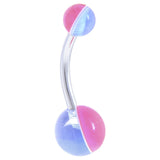 Blue-Pink Two Tone Acrylic Belly Button Ring