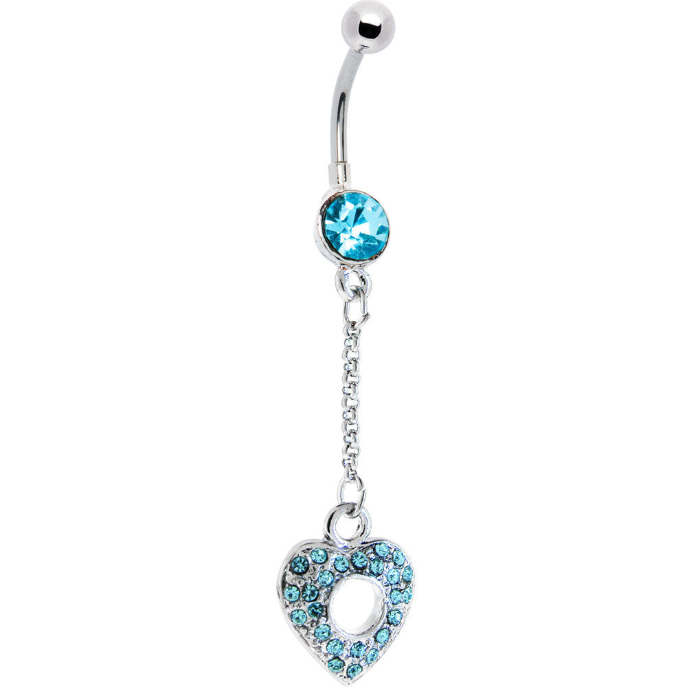 Southwestern Style 2 Dangling Turquoise Belly Button Ring
