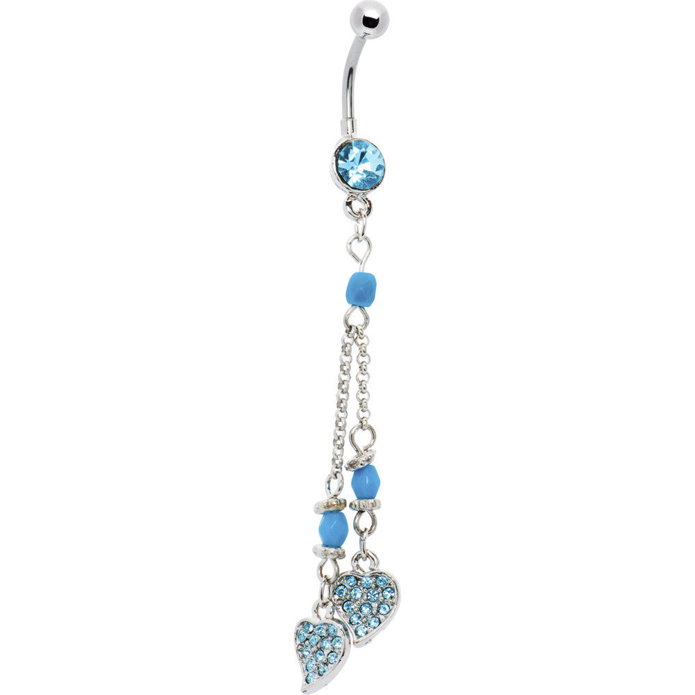 Southwestern Style 3 Dangling Turquoise Belly Button Ring