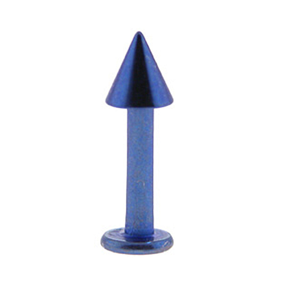 Solid Titanium Cobalt Blue Cone Labret 3/8