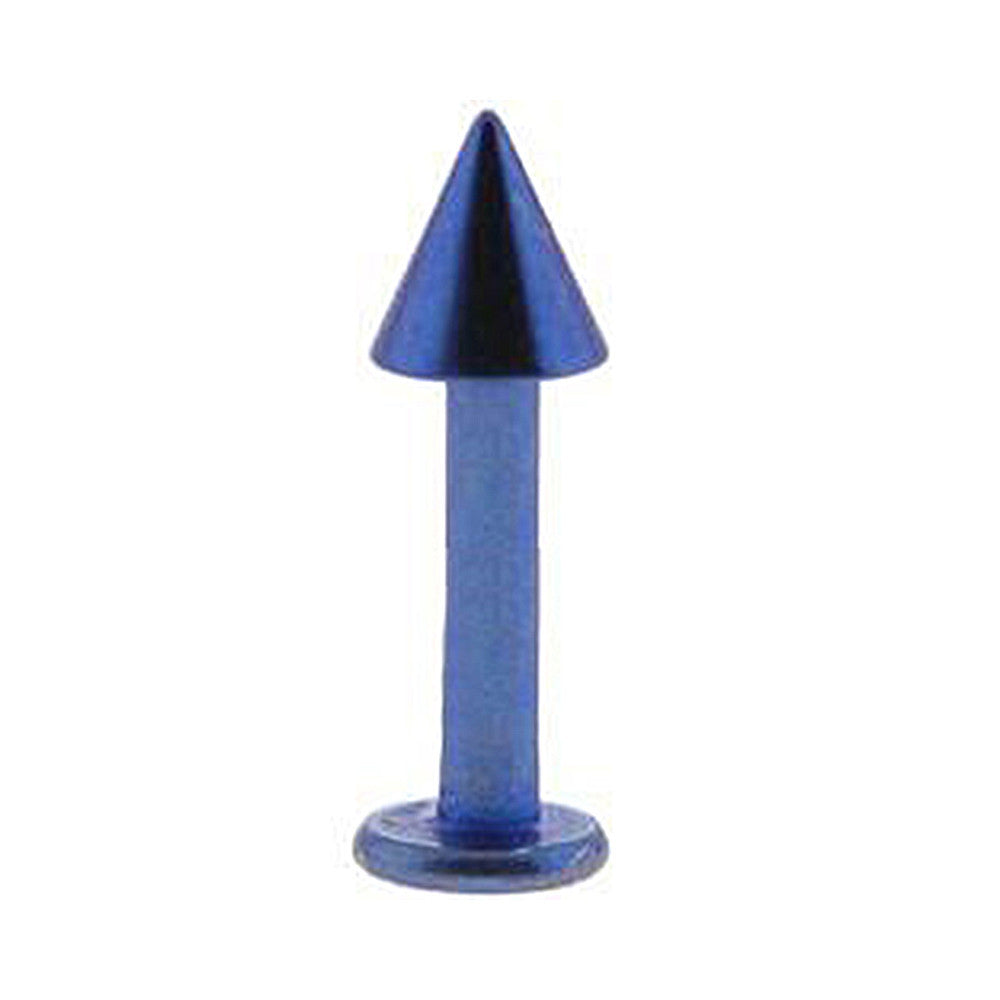 Solid Titanium Cobalt Blue Cone Labret 5/16-4mm