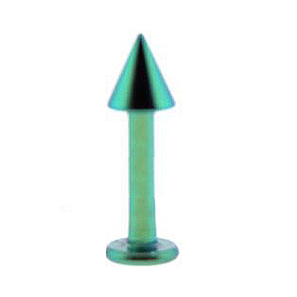 Solid Titanium Green Cone Labret 5/16-4mm