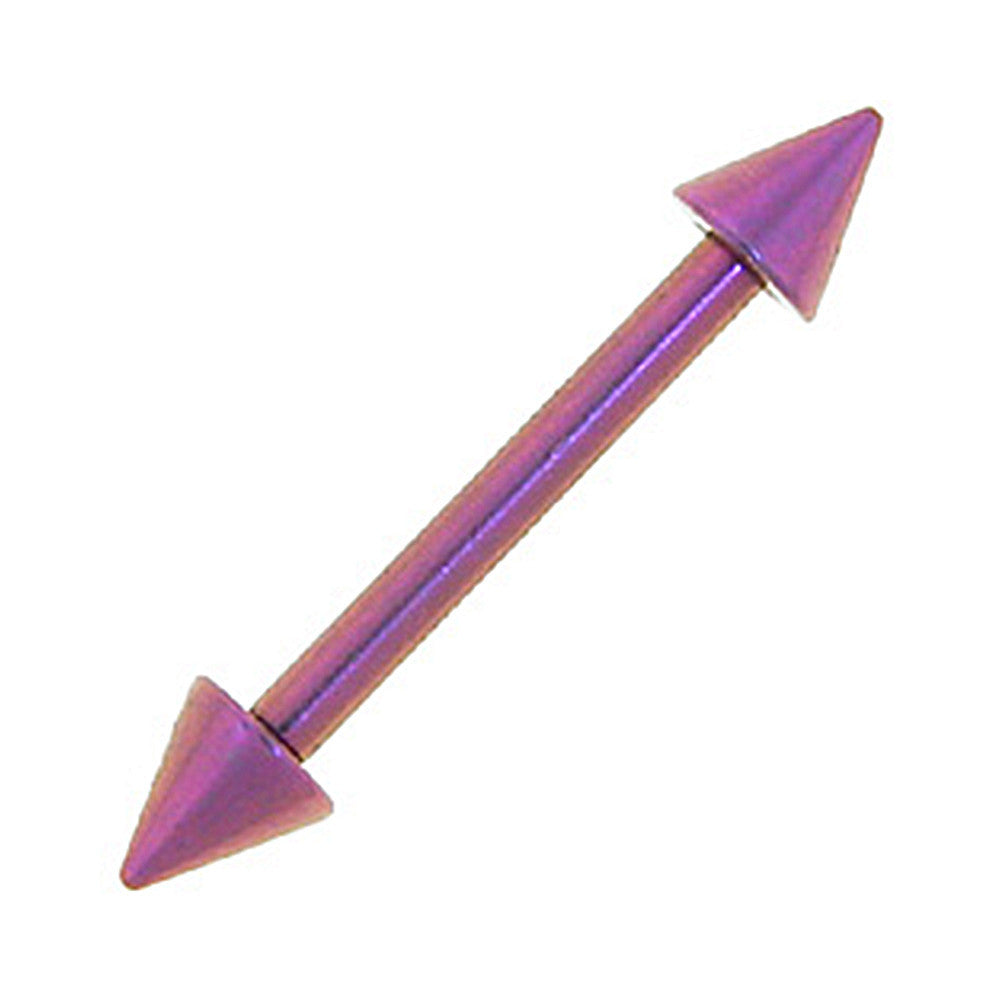 Solid Titanium Pink Cone Eyebrow Barbell 5/16-3mm