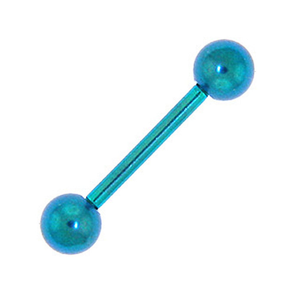 Solid Titanium Lake Blue Barbell 3/8-4mm