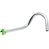 20 Gauge Stainless Steel Green Gem Micro Nose Ring Twister