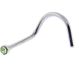 20 Gauge Stainless Steel Green Gem Micro Nose Ring Twister