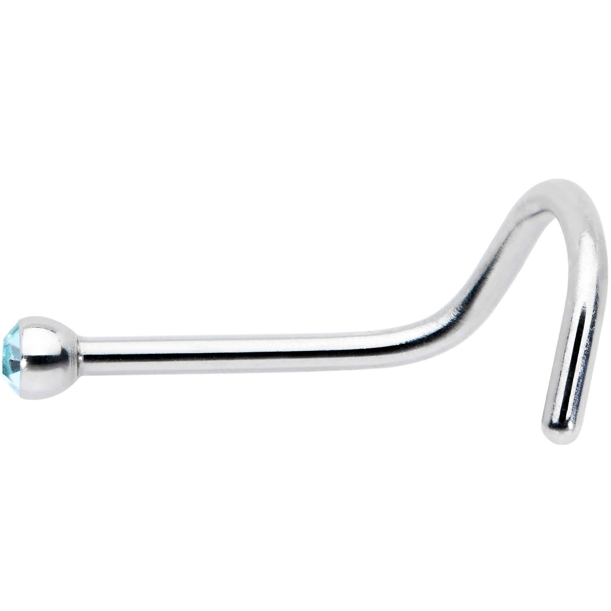 Aqua Gem MICRO Nose Ring Twister