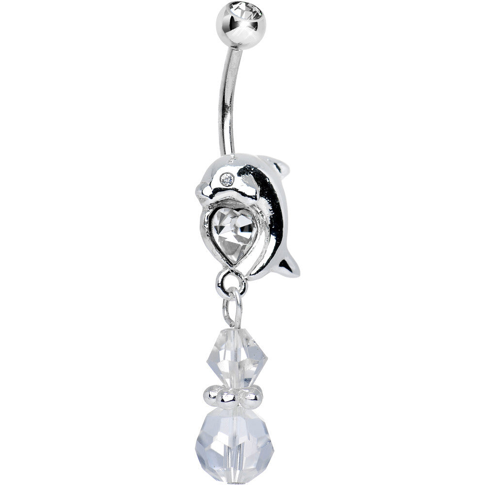 DOLPHIN Bead Dangle Translucent Belly Ring
