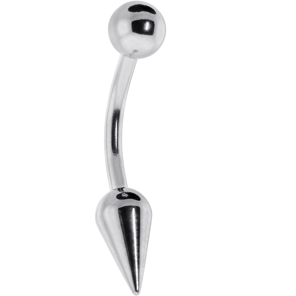 316L Stainless Steel Silver Spike Belly Ring