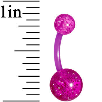 Bioplast Purple Glitter Belly Ring