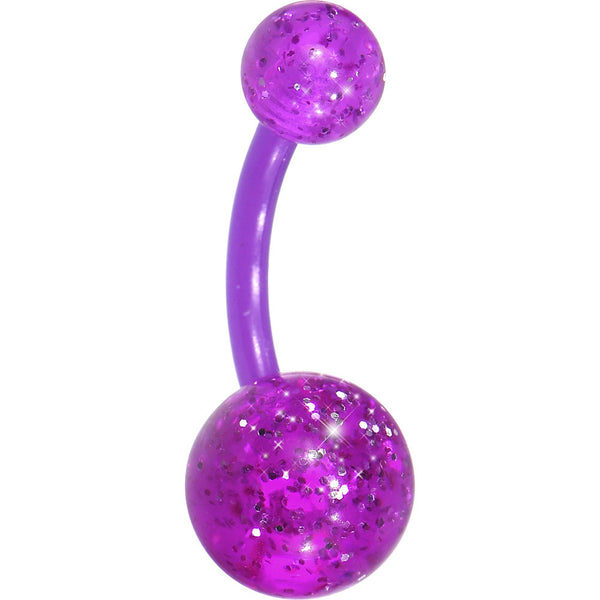 Bioplast Purple Glitter Belly Ring