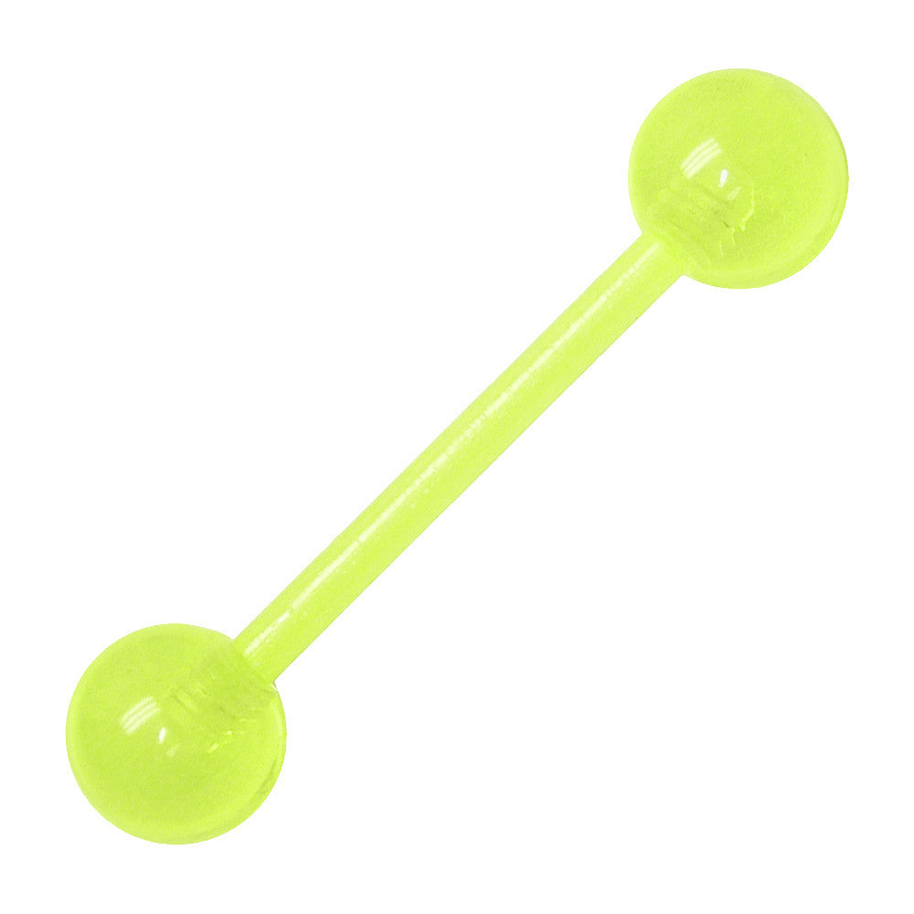 Bioplast Green Glow In The Dark Barbell Tongue Ring