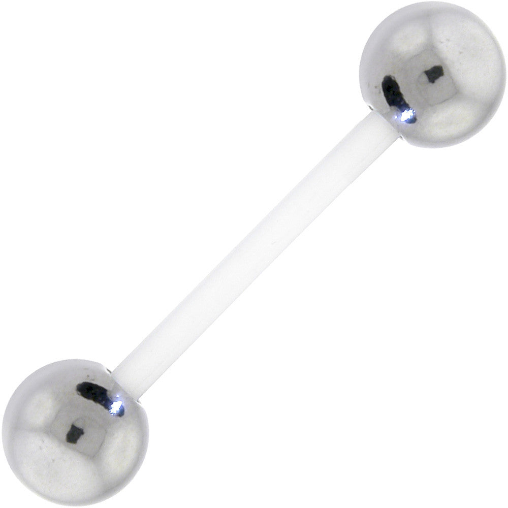 Steel Ball Bioplast Barbell Tongue Ring