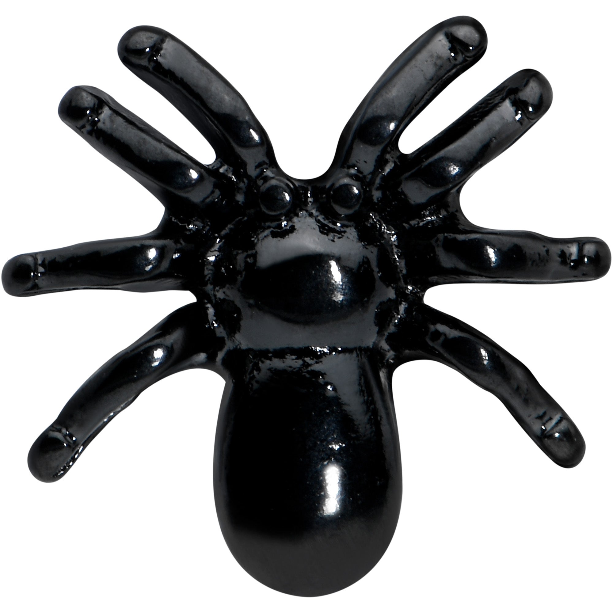 Black Titanium Anodized 3-D Spider Barbell Tongue Ring