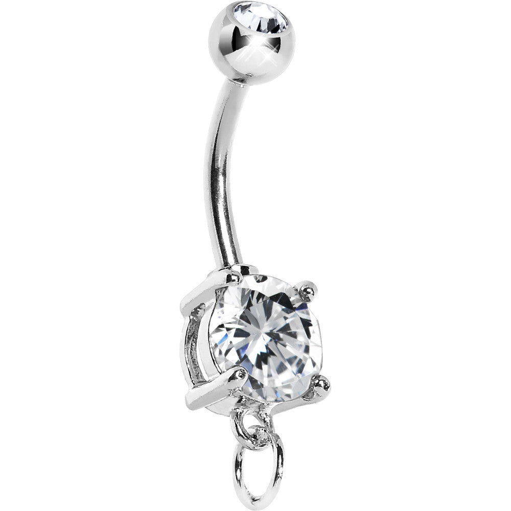 Crystal Cubic Zirconia Add On Charm Belly Ring