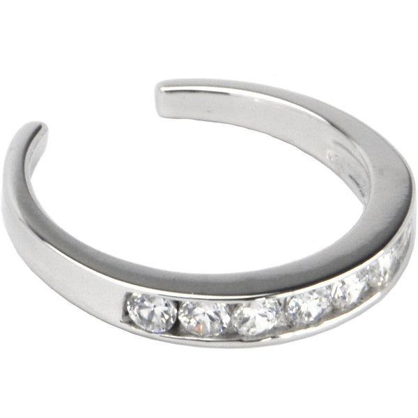 Sterling Silver 925 Cubic Zirconia Eternity Toe Ring