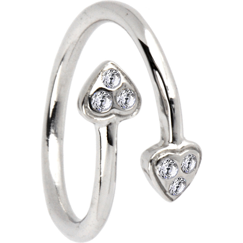 Sterling Silver 925 Cubic Zirconia Paved Heart Toe Ring