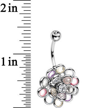 Crystalline Gem Multi Burst Flower Belly Ring