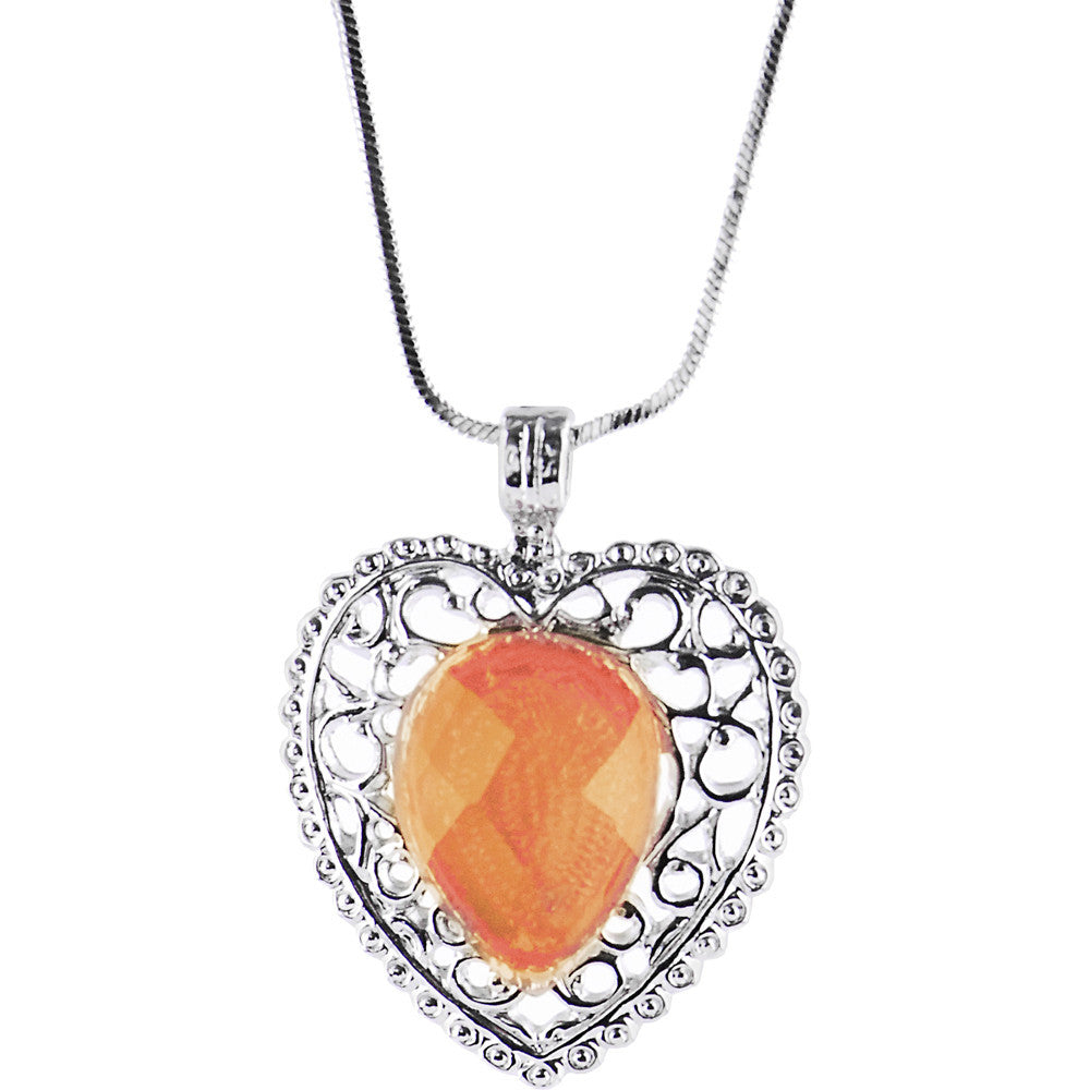 Silver VICTORIAN HEART Necklace