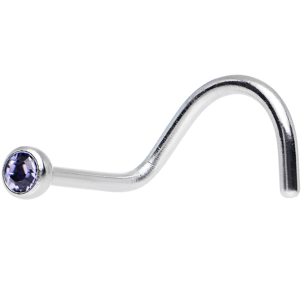 Tanzanite Screw Nose Ring Created with Crystals