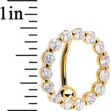 Solid 14kt Yellow Gold Reverse Zirconia Circle Belly Ring