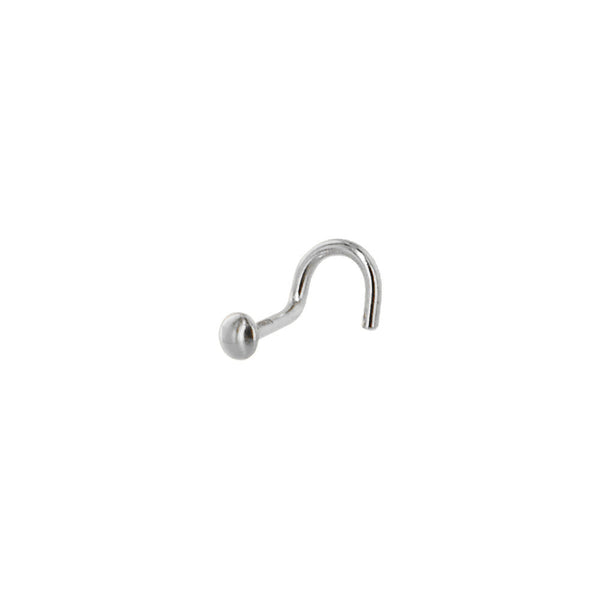 Solid 14KT White Gold DOME Nose Ring