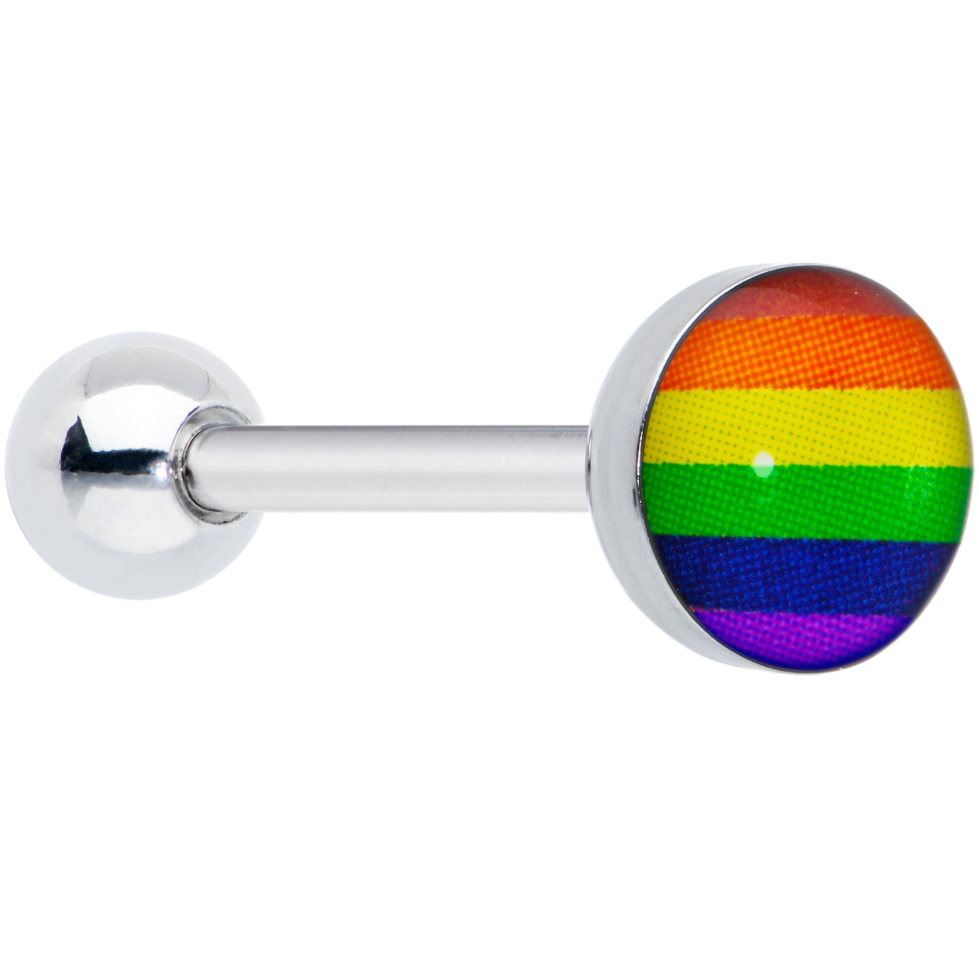 Surgical Steel RAINBOW Gay Pride Barbell