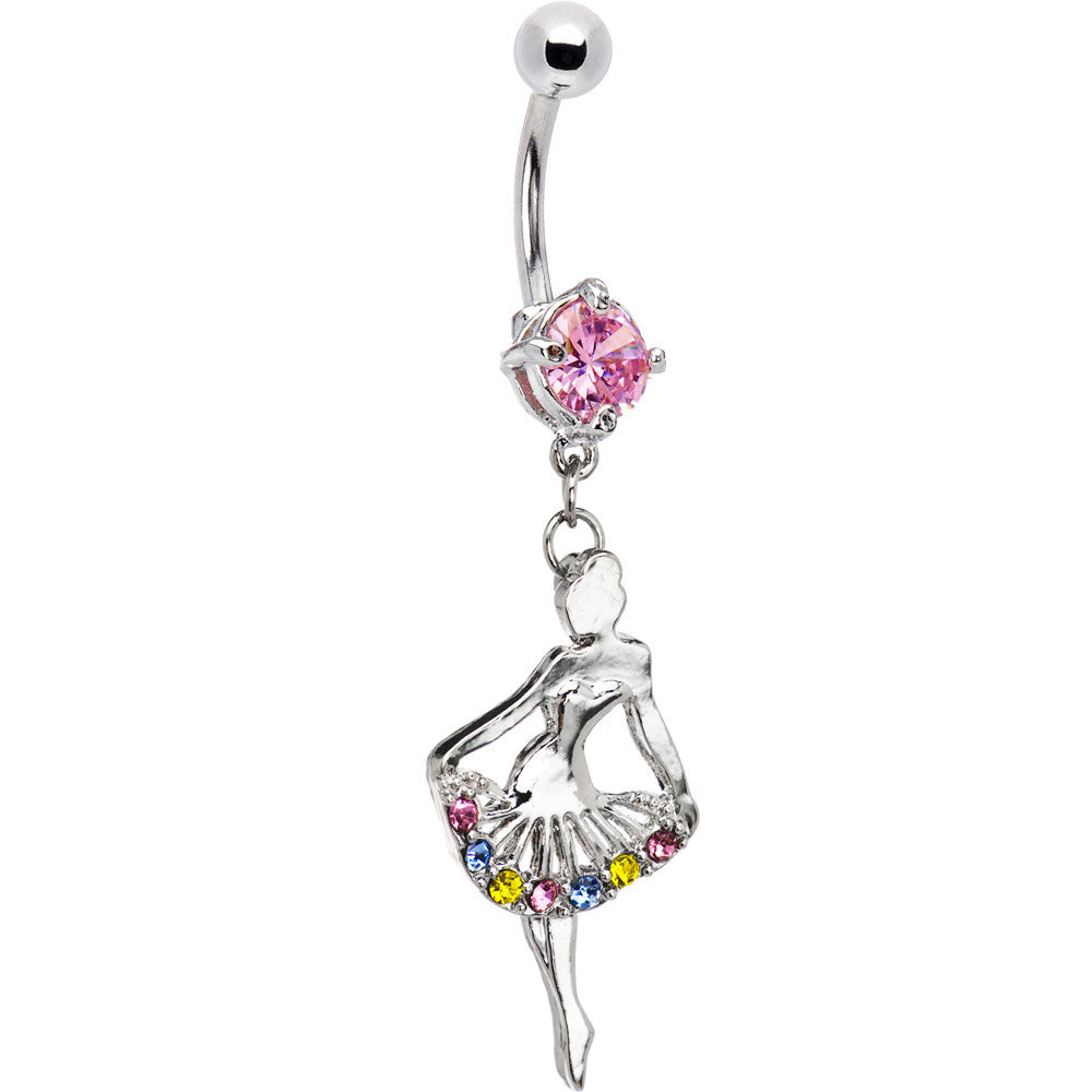 Multi Cubic Zirconia Ballerina Belly Ring