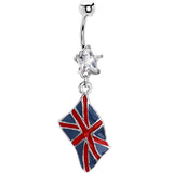 United Kingdom Flag Dangle Belly Ring